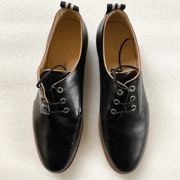 Rag & Bone Audrey Black Leather Oxfords - Picture 6 of 14